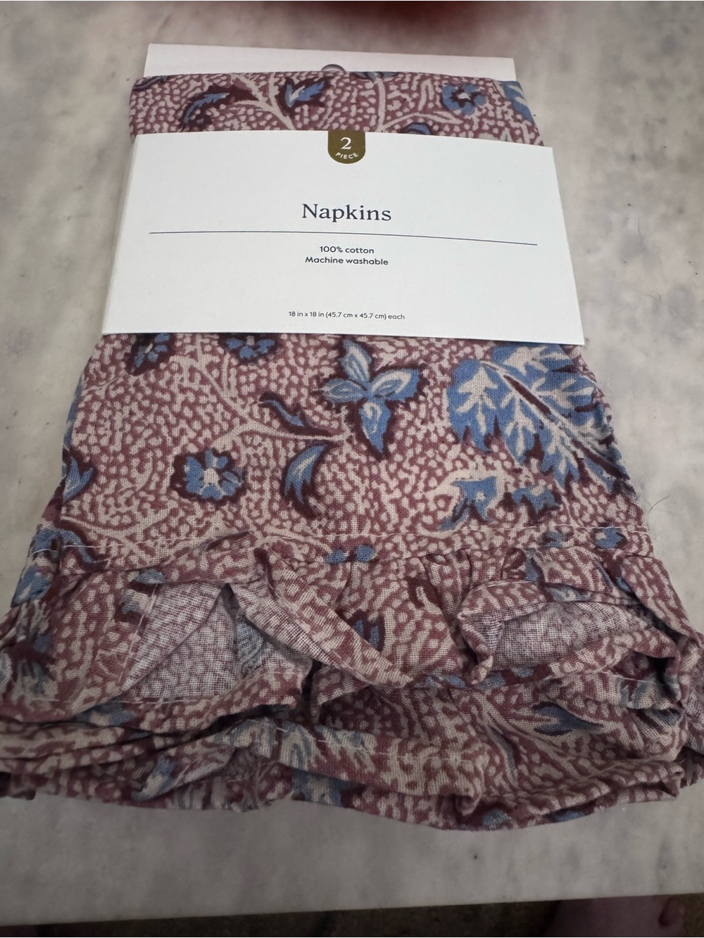 Napkins - Floral Cotton Napkin Set - Picture 2 of 6